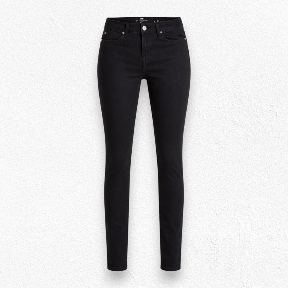 7 for all mankind Matte Black High Waisted Stretch 7FAM The Skinny Jeans Size 26